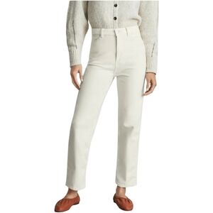 Everlane The Moleskin Way-High Pants Beige High Rise Ankle Straight Leg Size 8